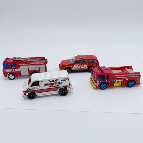 Hot Wheels Fire Rescue Car Lot of 4 - Picture 1 of 15